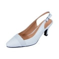 thumbnail image 1 of PEERAGE Candy Women's Extra Wide Width Dress Slingback WHITE 9.5, 1 of 6