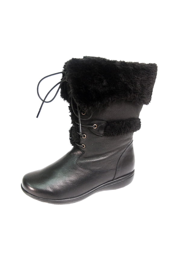 PEERAGE Carly Women's Wide Width Leather Mid-Calf Boots with Zipper