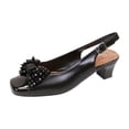 thumbnail image 1 of PEERAGE Cathy Women Extra Wide Width Beaded Bow Dress Slingback BLACK 7.5, 1 of 6