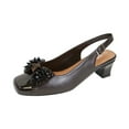 thumbnail image 1 of PEERAGE Cathy Women Extra Wide Width Beaded Bow Dress Slingback BROWN 5.5, 1 of 6