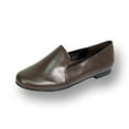 thumbnail image 1 of PEERAGE Charlie Women Wide Width Leather Flat for Everyday Wear BROWN 10, 1 of 6