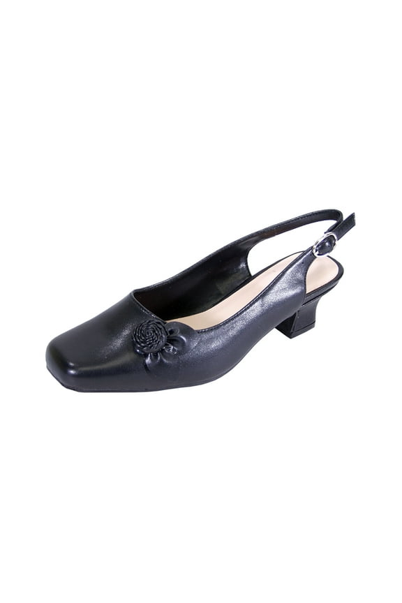 Cheryl Women Extra Wide Width Dress Slingback BLACK 5
