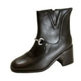 thumbnail image 1 of PEERAGE Darla Women's Wide Width Inner Zipper Leather Booties BLACK 10, 1 of 6