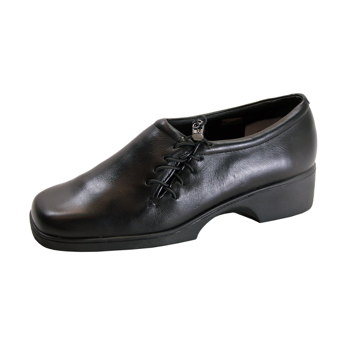 PEERAGE Dusty Women's Wide Width Comfort Leather Loafers BLACK 5.5