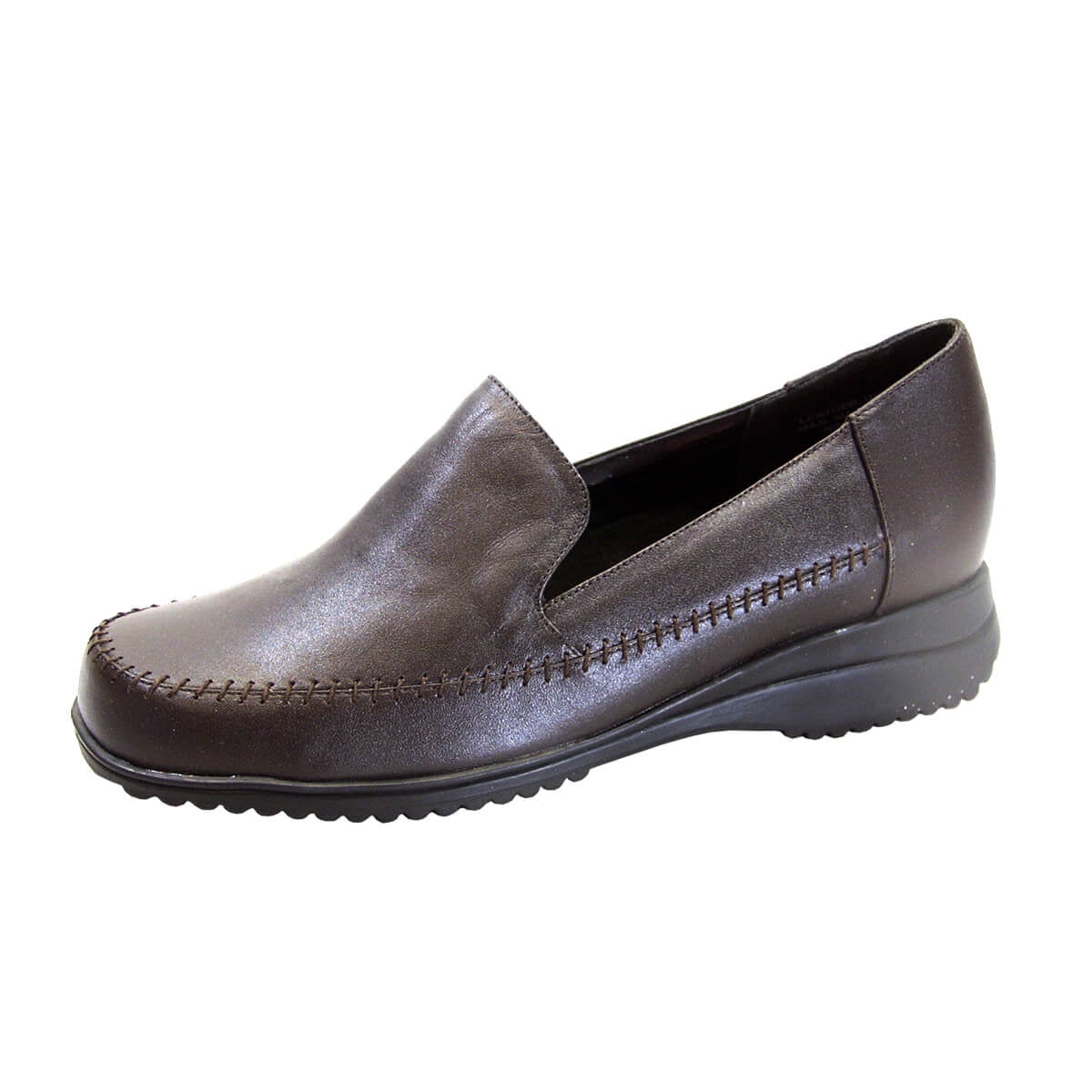 PEERAGE Edie Women's Wide Width Everyday Casual Leather Shoes BROWN 6.5