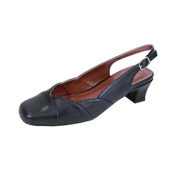 PEERAGE Eve Women's Extra Wide Width Dress Slingback BLACK 6
