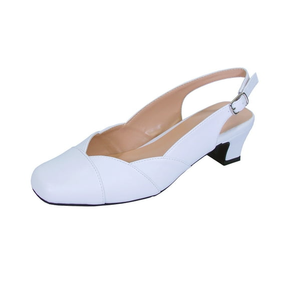 PEERAGE Eve Women's Extra Wide Width Dress Slingback WHITE 7.5