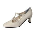 thumbnail image 1 of PEERAGE Helena Women's Wide Width T-strap Leather Shoes, 1 of 8