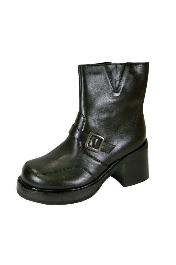 Hilda Women Wide Width Elegant 7 Inch Comfort Leather Dress Bootie BLACK 11