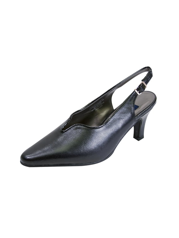 Hope Women's Wide Width Pointed Toe Dress Pump BLACK 8