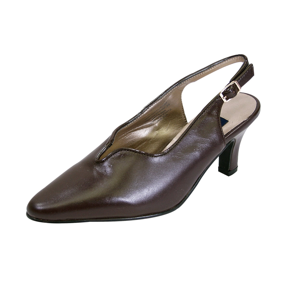 PEERAGE Hope Women's Wide Width Pointed Toe Dress Pump BROWN 5.5