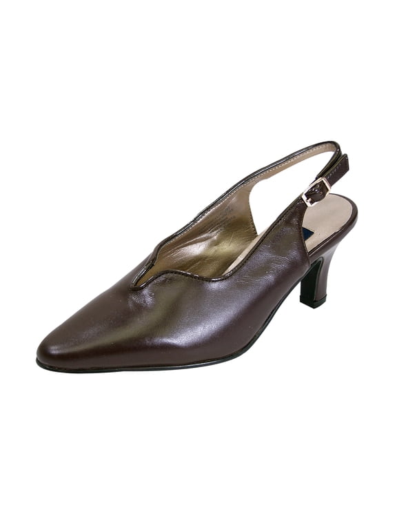 Hope Women's Wide Width Pointed Toe Dress Pump BROWN 5.5