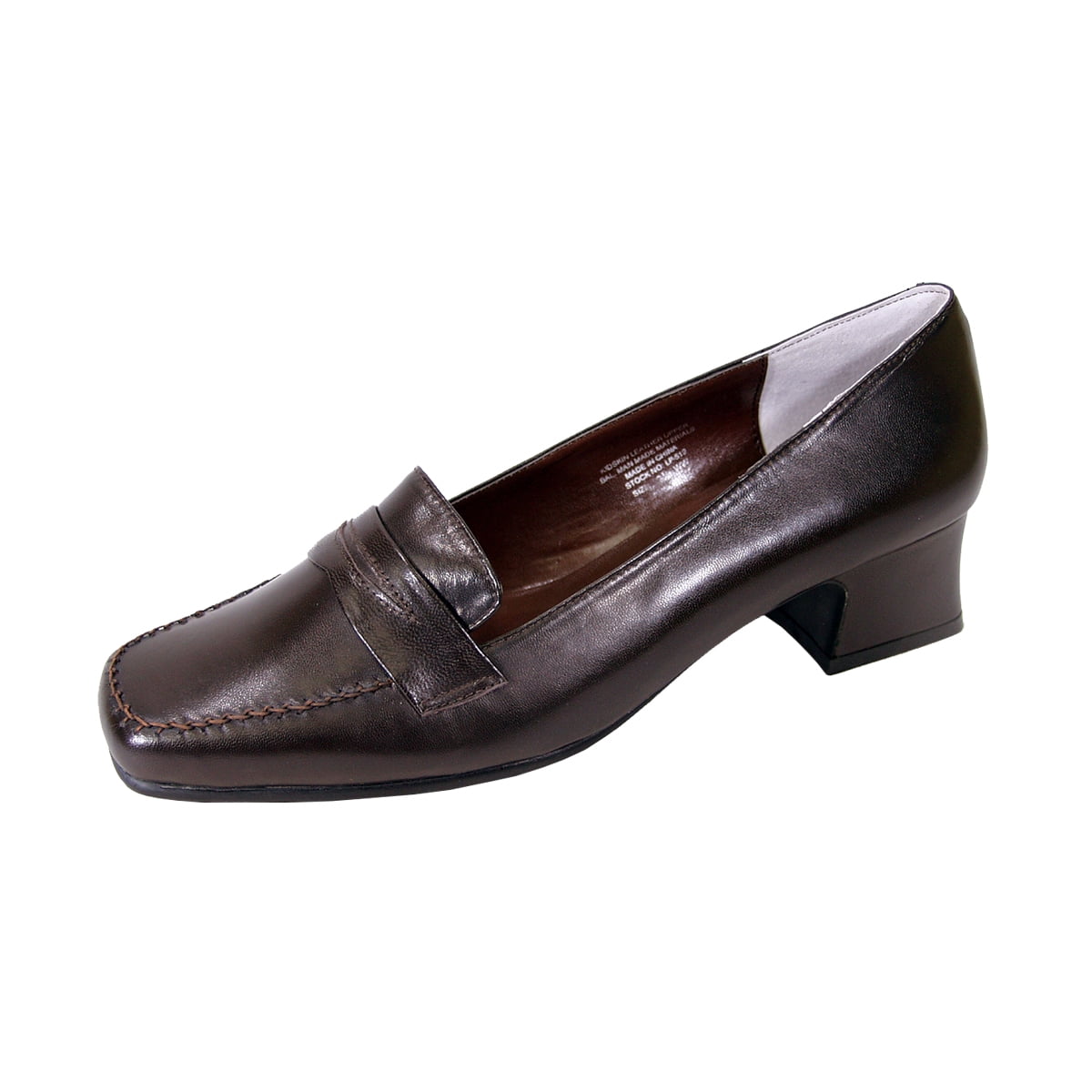 PEERAGE Ida Women Extra Wide Width Penny Loafers BROWN 6
