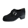 thumbnail image 1 of PEERAGE Iona Women's Wide Width Leather Shoes with Adjustable Buckle BLACK 9.5, 1 of 6