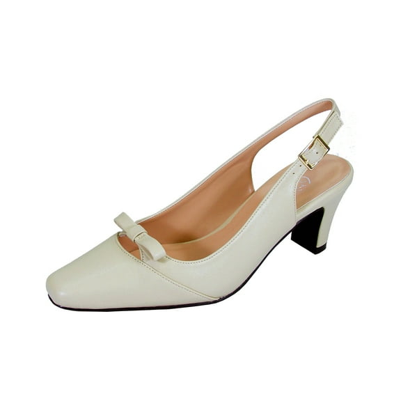 PEERAGE Jodie Women's Extra Wide Width Dress Slingback BEIGE 5