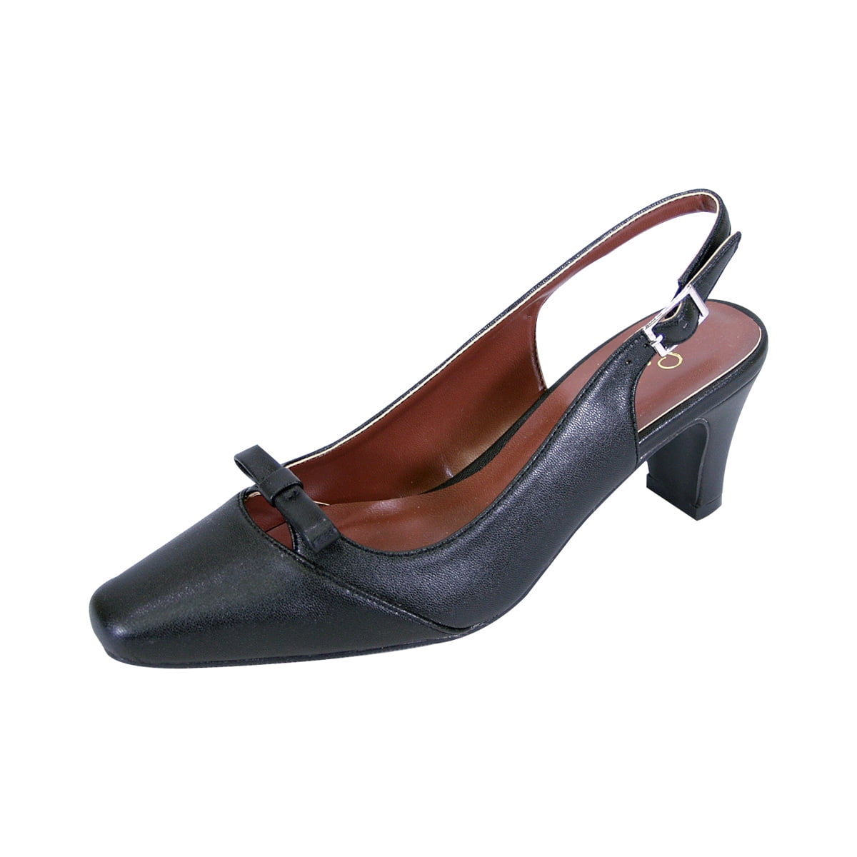PEERAGE Jodie Women's Extra Wide Width Dress Slingback BLACK 6