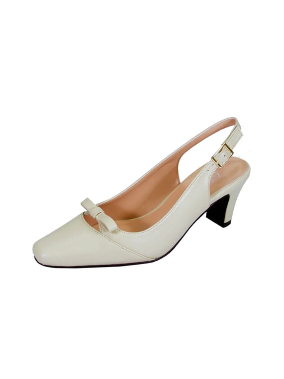 Jodie Women's Wide Width Leather Slingback Dress Pumps