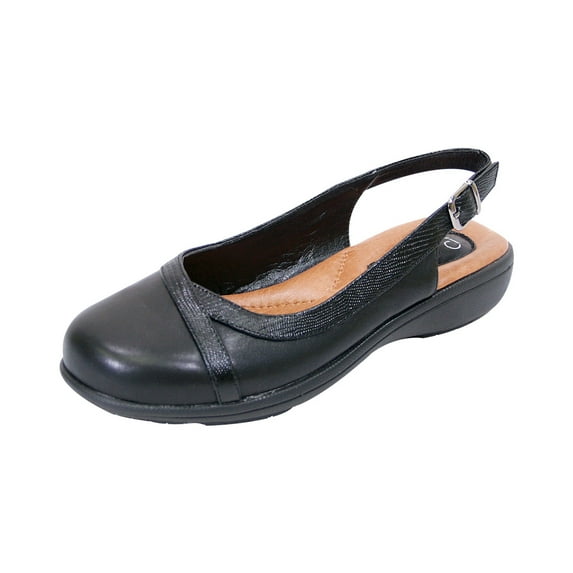 PEERAGE June Women Extra Wide Width Leather Slingback Clog