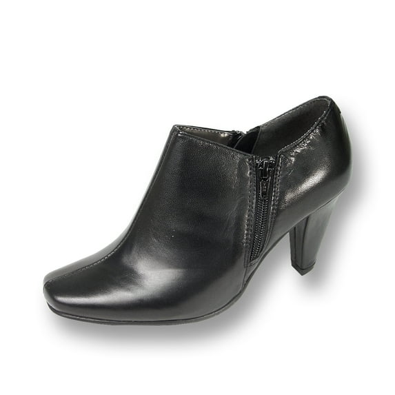 PEERAGE Kacey Women's Wide Width Leather Dress Bootie BLACK 11