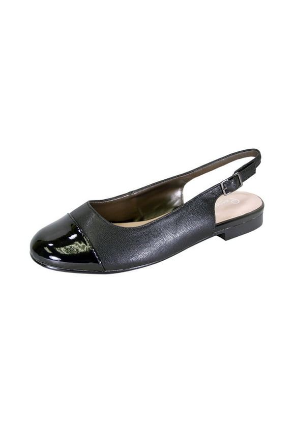 PEERAGE Kennedy Women's Wide Width Casual Dress Slingback Leather Flats