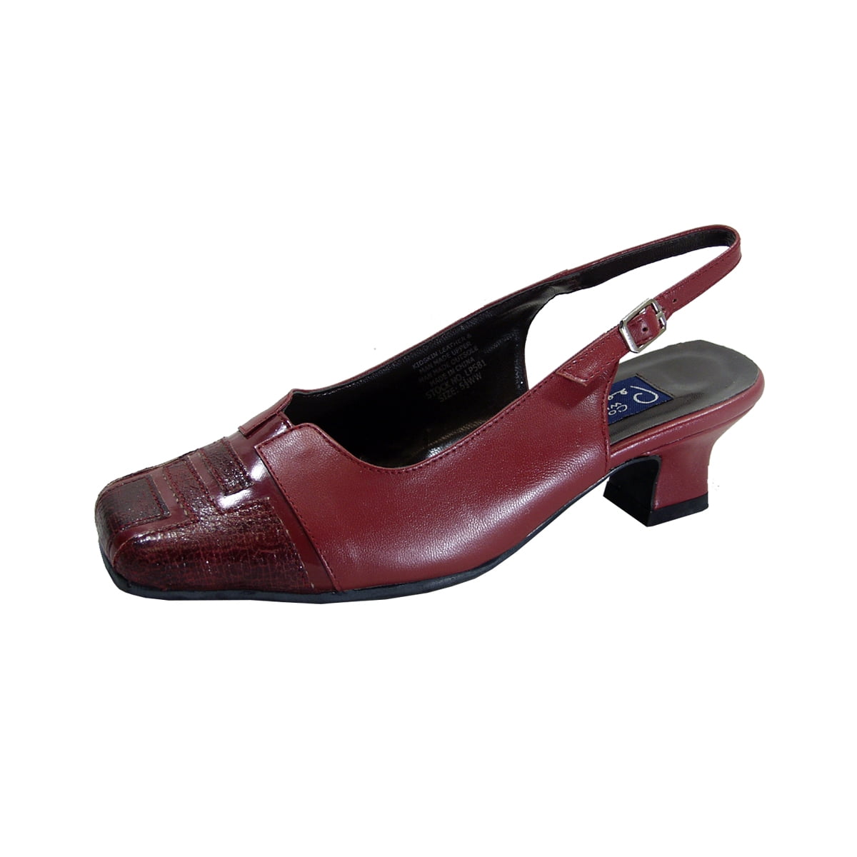 PEERAGE Kira Women's Wide Width Leather Pumps RED 8.5