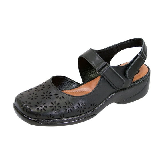 PEERAGE Kylie Women Extra Wide Width Slingback Comfort Sandal BLACK 7