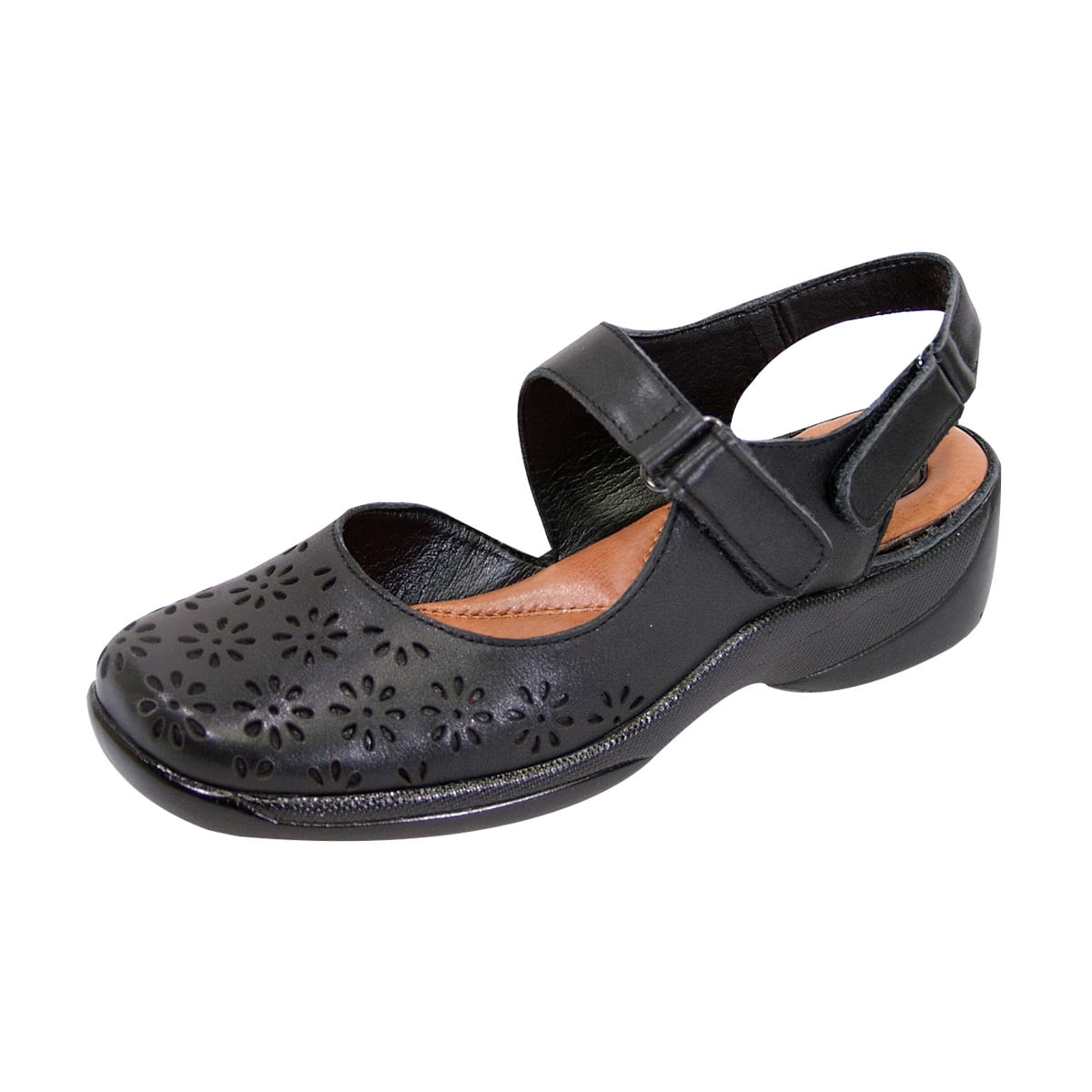 PEERAGE Kylie Women Extra Wide Width Slingback Comfort Sandal BLACK 8.5