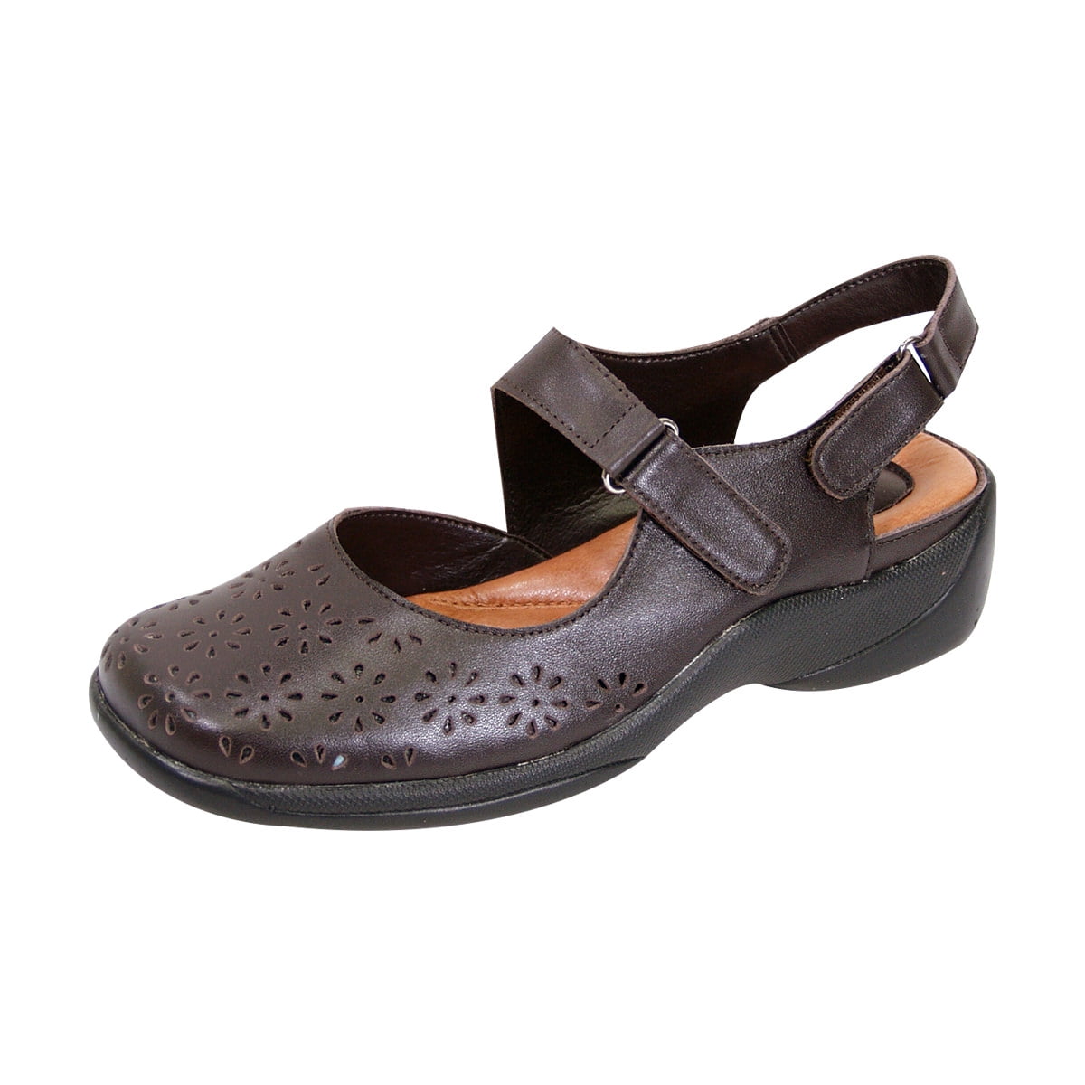 PEERAGE Kylie Women Extra Wide Width Slingback Comfort Sandal BROWN 8