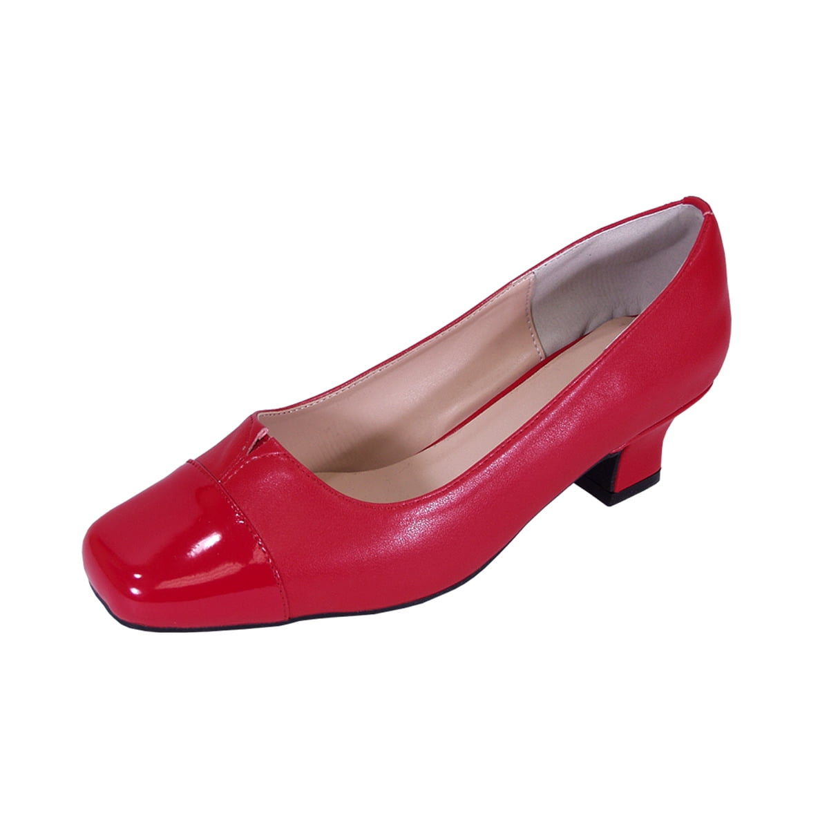 PEERAGE Leela 2 Women's Wide Width Leather Dress Pumps RED 10.5