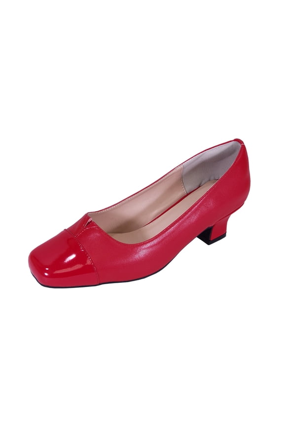 Leela 2 Women's Wide Width Leather Dress Pumps RED 9