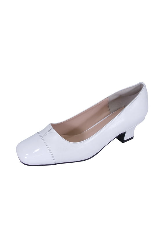 Leela 2 Women's Wide Width Leather Dress Pumps WHITE 10