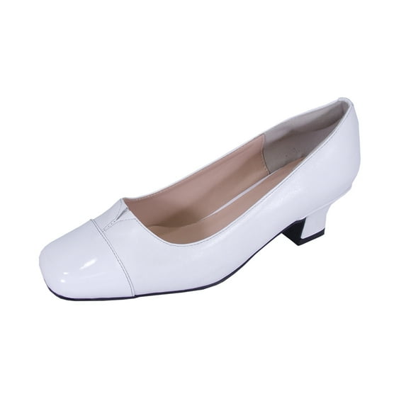 PEERAGE Leela 2 Women's Wide Width Leather Dress Pumps WHITE 11