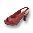 thumbnail image 1 of PEERAGE Linda Women Wide Width Leather Slingback Pump RED 9.5, 1 of 6