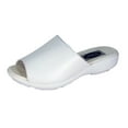 thumbnail image 1 of PEERAGE Lois (LS08032) Women Extra Wide Width Classic Leather Slides White 7, 1 of 6