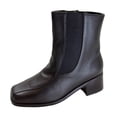 thumbnail image 1 of PEERAGE Lottie Women's Wide Width Leather Ankle Boots with Side Zipper, 1 of 4