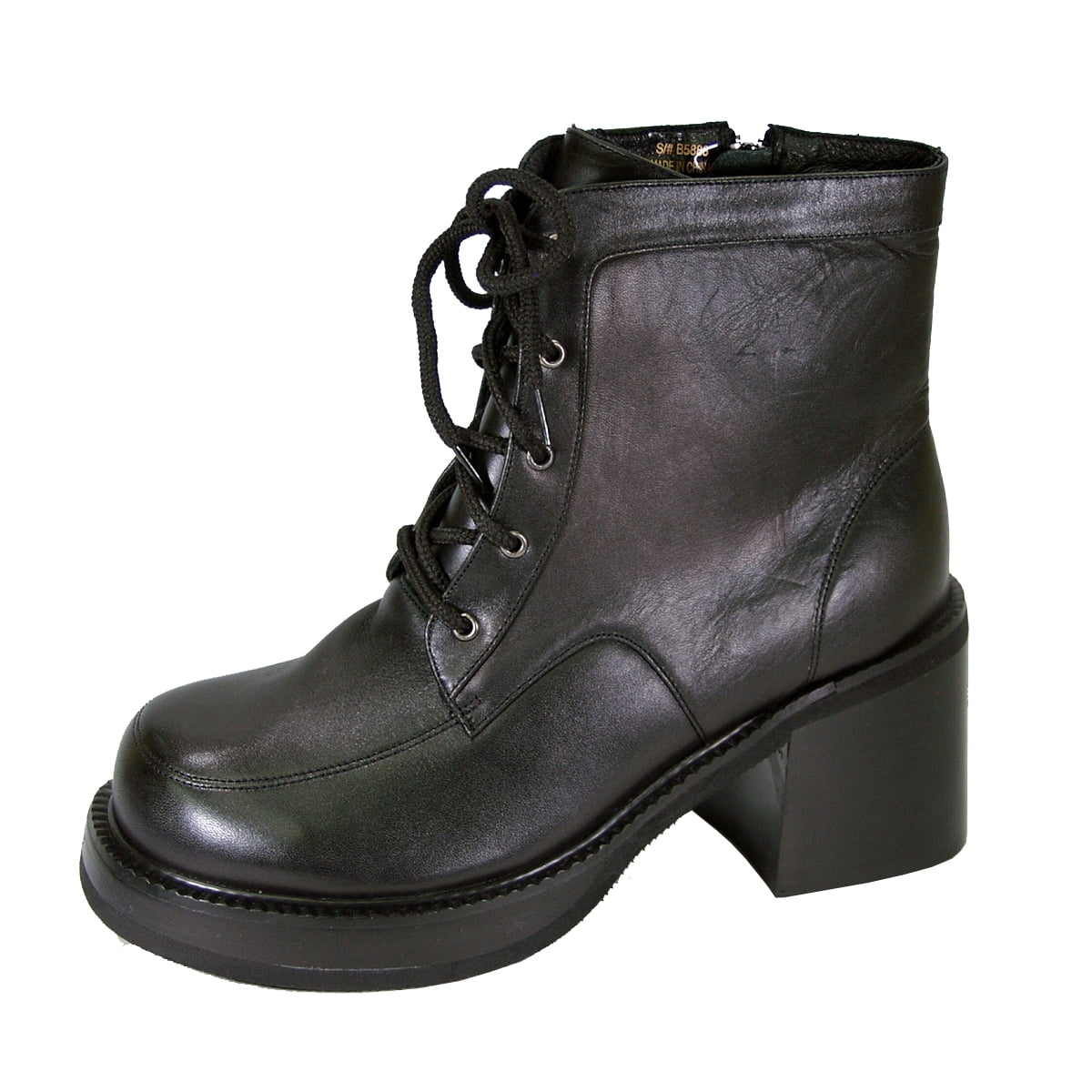 PEERAGE Lotus Women Wide Width Elegant 7 Inch Comfort Leather Dress Bootie BLACK 9.5