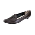 thumbnail image 1 of PEERAGE Louise Women Extra Wide Width Smart Casual Leather Loafers with Kitten Heels BROWN 10.5, 1 of 6