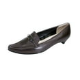 thumbnail image 1 of PEERAGE Louise Women Extra Wide Width Smart Casual Leather Loafers with Kitten Heels BROWN 6.5, 1 of 6