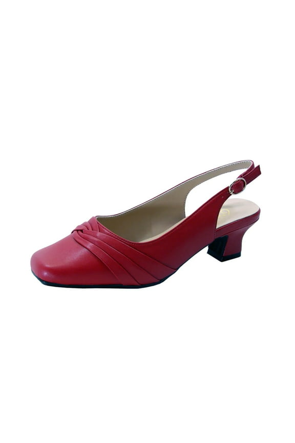 Mabel Women's Wide Width Leather Low Heel Slingback Pumps