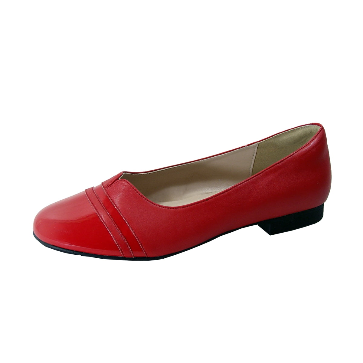 PEERAGE Marina 2 Women's Wide Width Casual Comfort Dress Leather Flats RED 11
