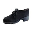 thumbnail image 1 of PEERAGE Masie Wide Width Leather Lace Up Oxford Shoes BLACK 10.5, 1 of 6