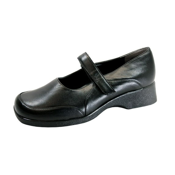 PEERAGE Misty Wide Width Comfort Casual Leather Mary Jane Style Shoes BLACK 11