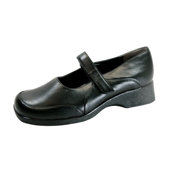 PEERAGE Misty Wide Width Comfort Casual Leather Mary Jane Style Shoes BLACK 6