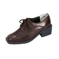 thumbnail image 1 of PEERAGE Moya Women's Wide Width Leather Lace Up Oxford Shoes BROWN 11, 1 of 6