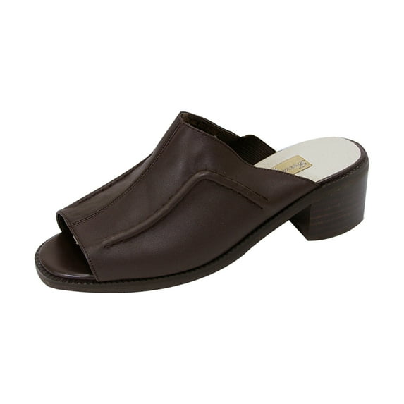 PEERAGE Patrice Women Extra Wide Width Leather Sandals BROWN 7