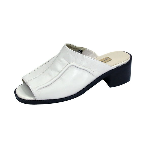 PEERAGE Patrice Women Extra Wide Width Leather Sandals WHITE 12