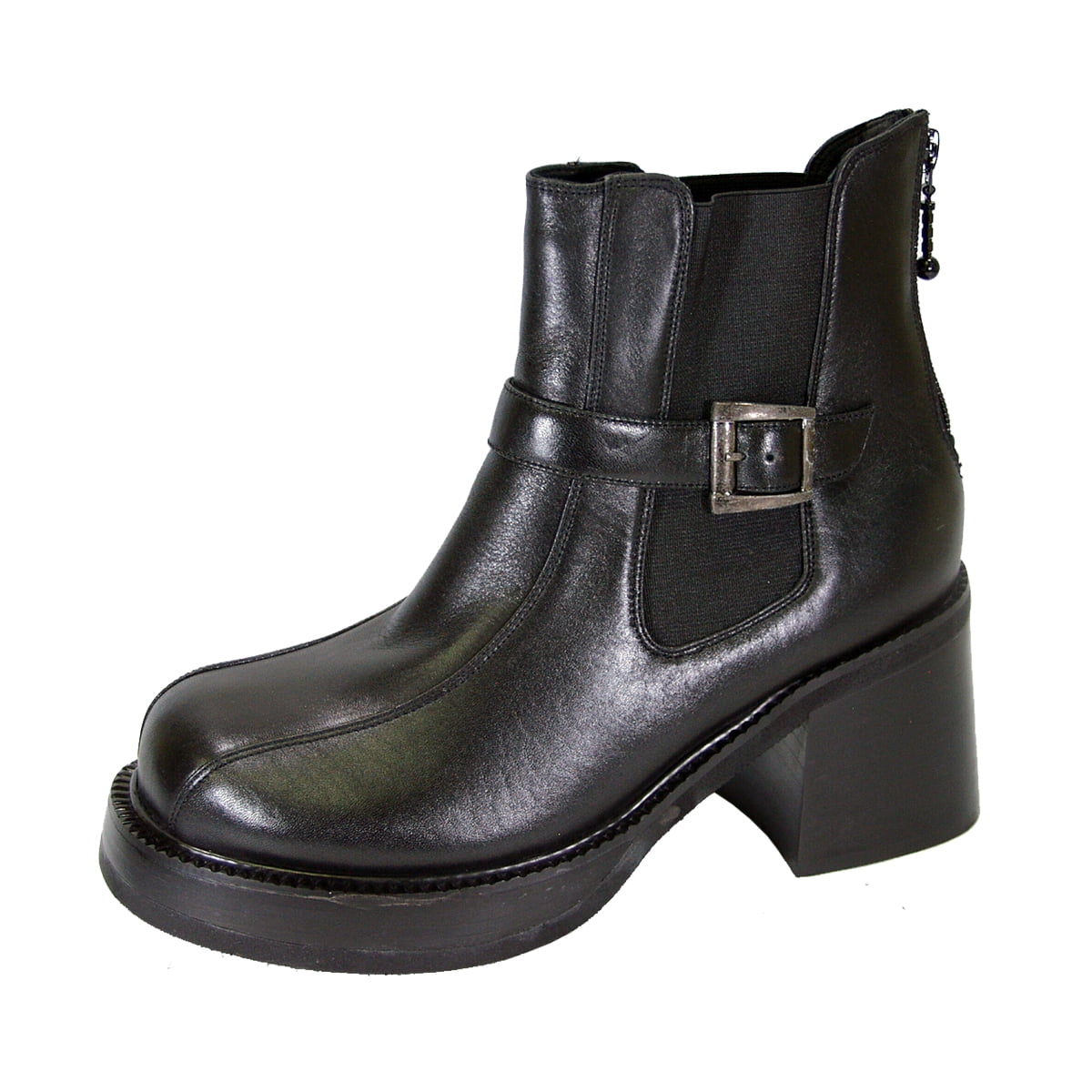 PEERAGE Paula Women Wide Width Elegant 7 Inch Comfort Leather Dress Bootie BLACK 7.5