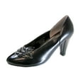 thumbnail image 1 of PEERAGE Reyna Women's Wide Width Leather Dress Pumps BLACK 7.5, 1 of 6