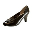 thumbnail image 1 of PEERAGE Reyna Women's Wide Width Leather Dress Pumps BROWN 7, 1 of 6