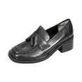 thumbnail image 1 of PEERAGE Rhona Women's Wide Width Slip-On Casual Tassel Leather Shoes BLACK 12, 1 of 6